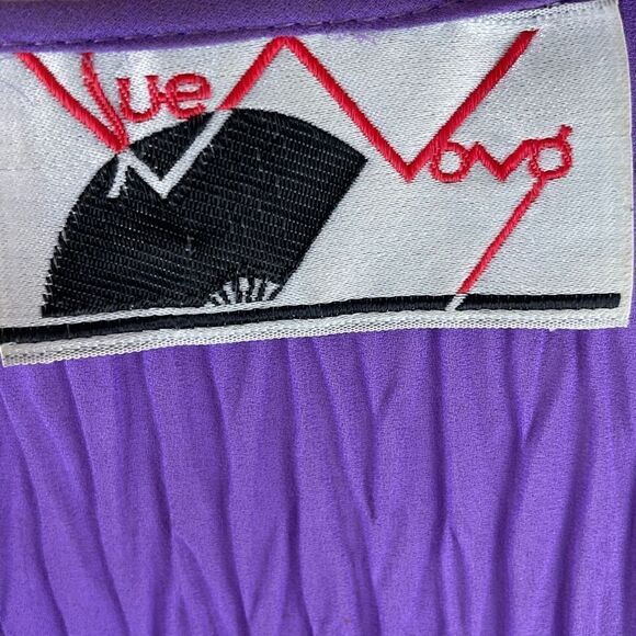 Vintage Vue Novo Sheer Purple Midi Dress Size S EUC - Picture 7 of 7